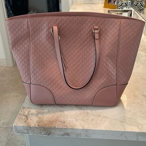 Gucci MicroGuccissima Light Pink Leather Tote